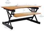 Rocelco 40" Large Height Adjustable Standing Desk Converter - Image 3