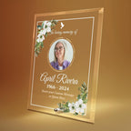 Personalized Memorial Glass Plaque, Custom Glass Plaque for Loss of Loved One, Keepsake Sympathy Gift and Celebration of Life Décor (8"x10", Design 2 (8x10))