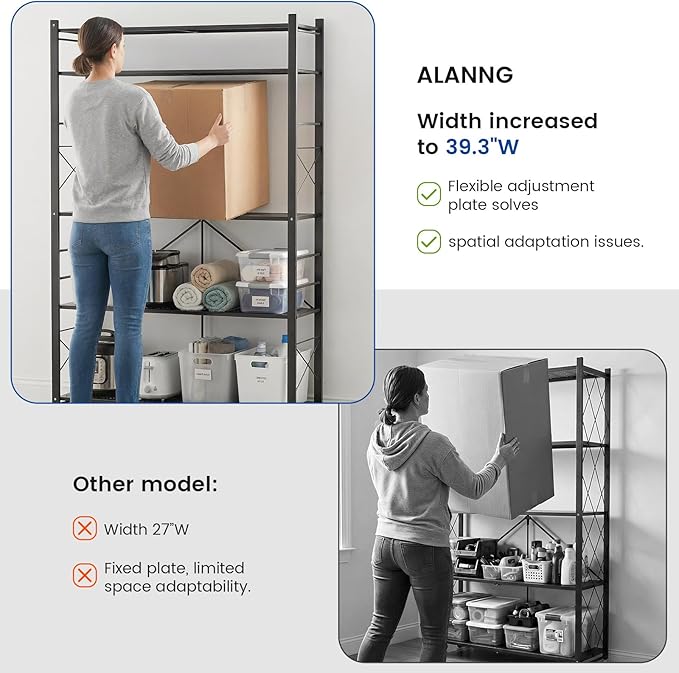 ALANNG 40" W Foldable 5-Tier Storage Shelves - Image 4