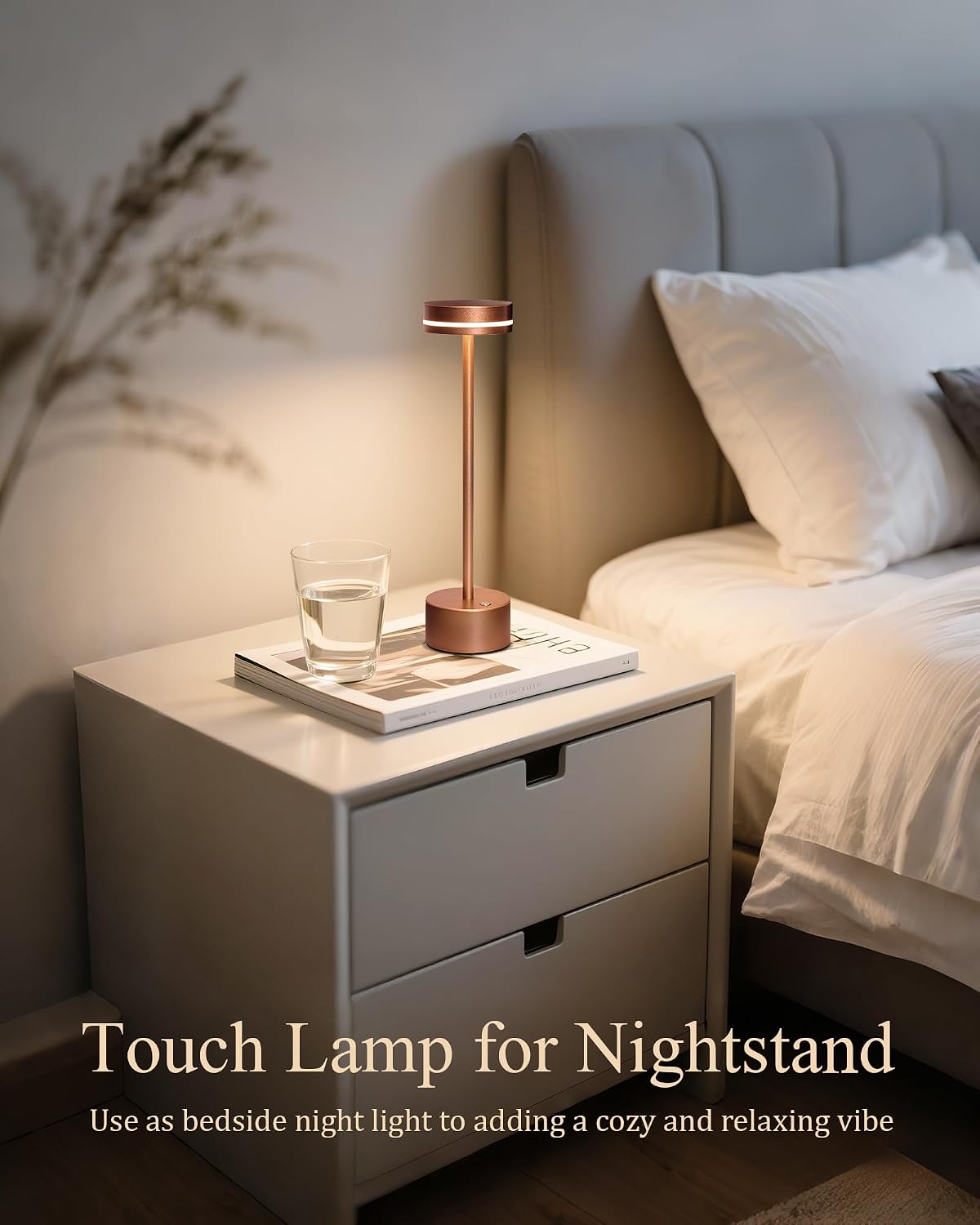 2 Pack LED Cordless Table Lamp Rechargeable, 5000mAh Portable Battery Operate...