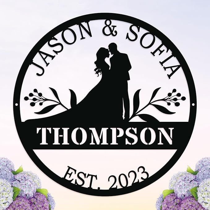 Wedding Couple Sign Metal, Personalized - Image 6