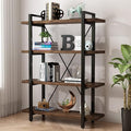 4 Tier Bookshelf Solid Wood Bookcase and Book Shelves Wood and Metal Shelving by AY-AOYUAN
