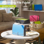 ABC life 3 Pack Expanding File Folder Organizer Poly Pockets A4/Letter Size - Image 2