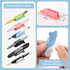 VZZNN 60 Pack Adhesive Pen Holder Clips, Colorful Silicone Pencil Holders - Image 5