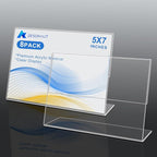 DESONAUT 8 Pack Slanted Back Acrylic Sign Holder 5x7 inches, Acrylic Picture - Image 3