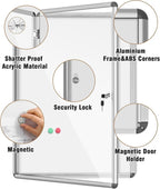 Mifuro 38"x28" Enclosed Bulletin Board, Lockable Weather-Resistant Aluminum - Image 3