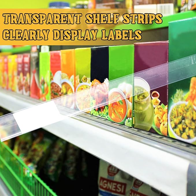 Fainne 25 Pcs Shelf Label Strips 1.25''H x 48 L Self Adhesive Shelf Label - Image 5