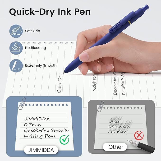 JIMMIDDA 8Pcs Black Gel Pens - Image 4