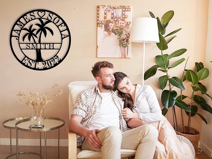 Personalized Metal Palm Tree Sign, Custom Signs Outdoor Palm Tree, Personalized - Image 2