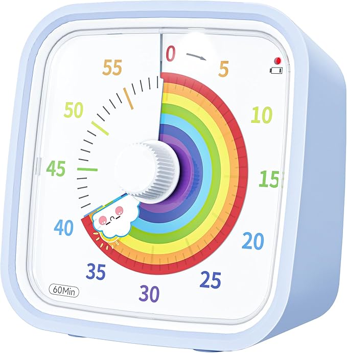 Yunbaoit Visual Timer with Protective Case, Rainbow Disk 60 Minute Countdown by Yunbaoit