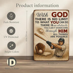 Vintage Christian Baseball Metal Sign – Inspirational Sports Wall Art - Image 2