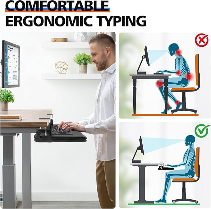 OUKMIC Large Keyboard Tray Under Desk Slide Out - Image 6