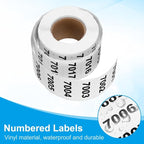 PATIKIL 0.8 x 1.6 Inch Inventory Number Sticker, 2 Roll 7001 to 8000 - Image 3