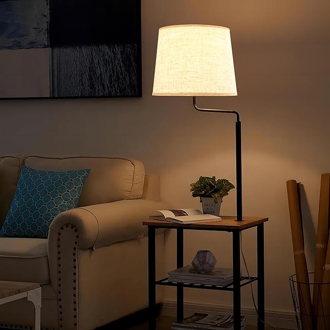 GO&SO Set of 2 Large Oatmeal Linen Drum Lamp Shade - Image 5