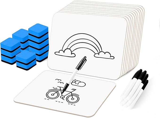 Dry Erase LapBoards, PANDRI 12 Pack Double Sided 12.5 x 9 Inch Whiteboards by PANDRI