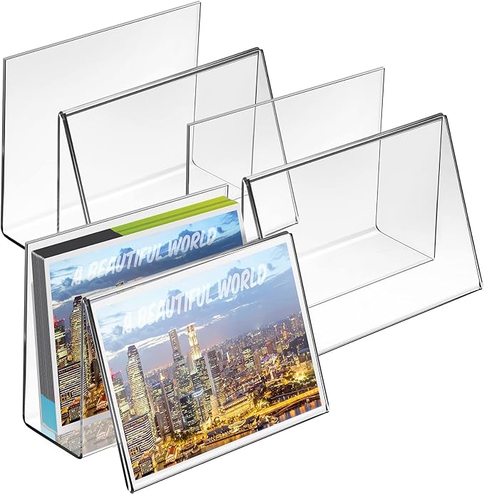 Crtiin 3 Pcs Clear Acrylic Postcard Holder Business Card Holder Greeting Card - Image 8