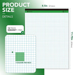 KAISA Graph Paper Legal Pads Writing Pads Recycled Paper 8.5"x11.75" Quad Ruled - Image 2
