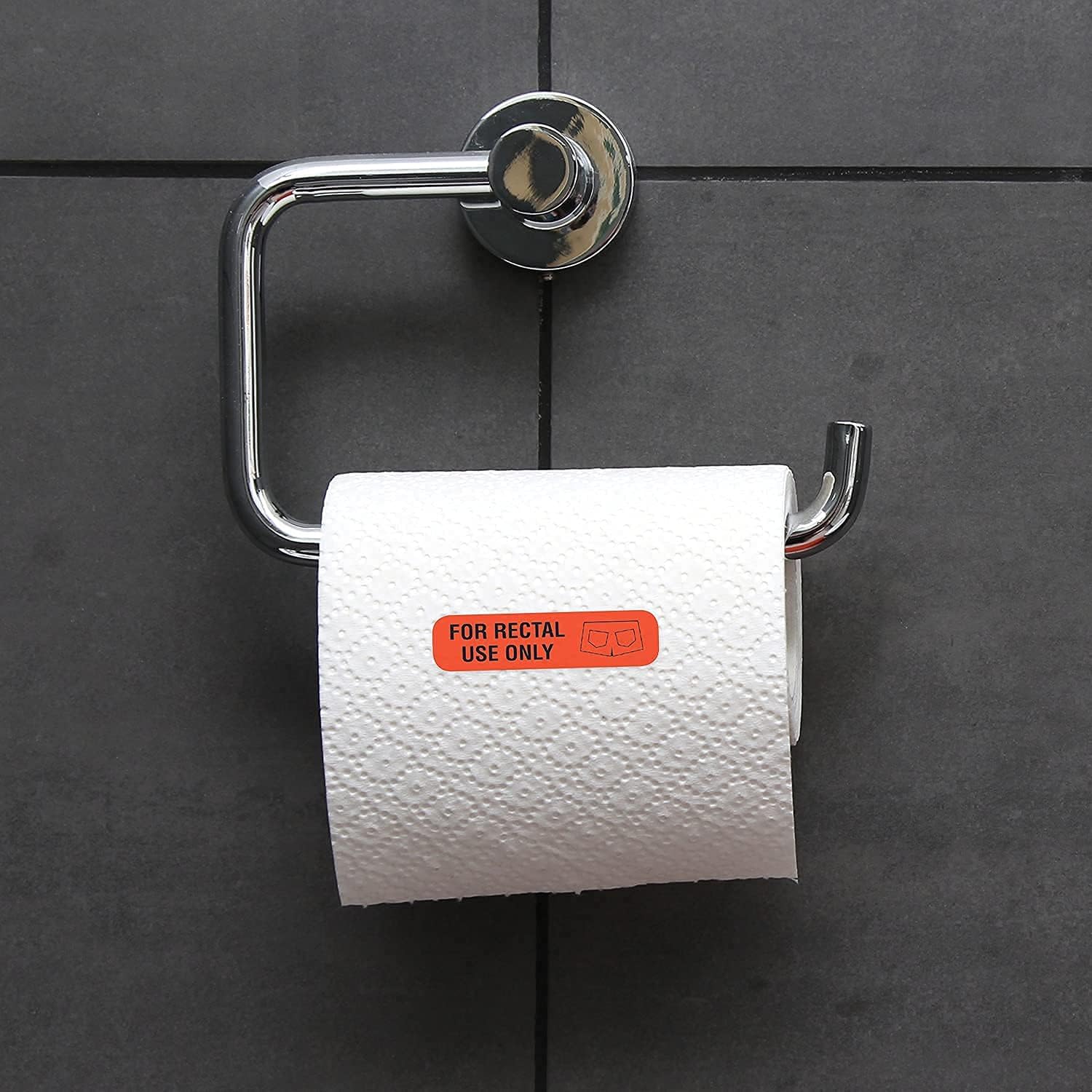 Red for Rectal Use Only Stickers / 500 Small Labels / 0.375" x 1.5" Fluorescent Red Permanent Adhesive Sticker