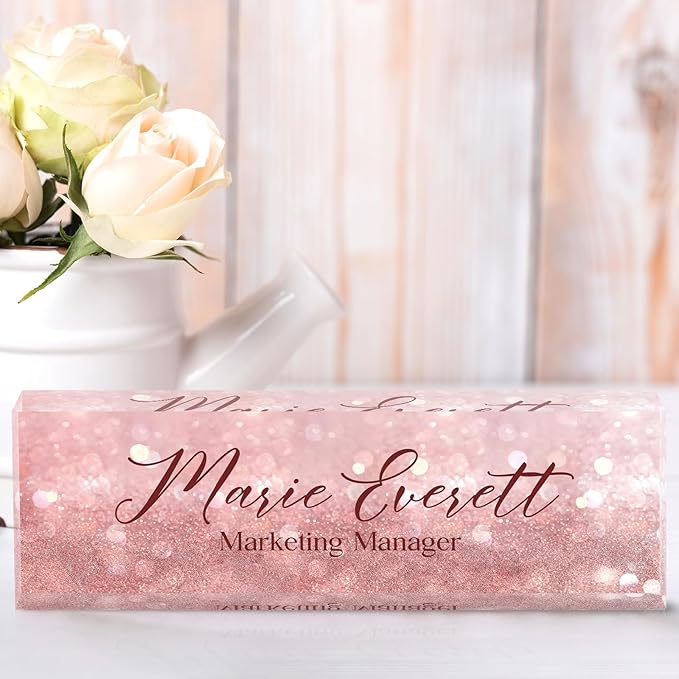 Personalized Name Plate for Desk Custom Acrylic Desk Name Plate Custom Employee - Image 2