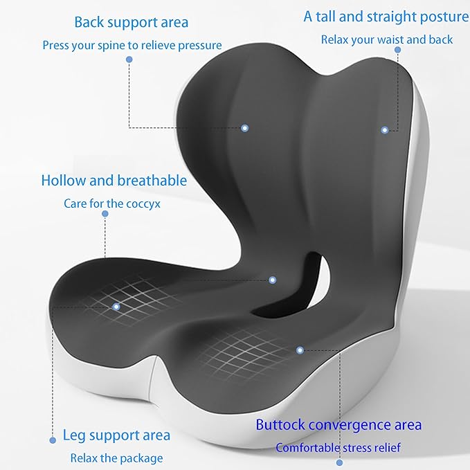 Mogdeker L-Shaped Seat Cushion for Long Sitting, Memory Foam Ergonomic Back - Image 2