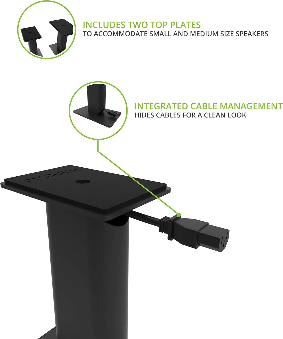 Kanto SP9 Rising Desktop Speaker Stands for Small/Medium Bookshelf Speakers &...