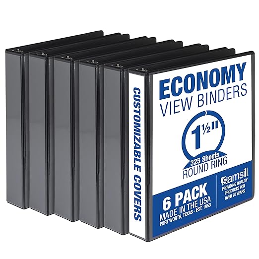 Samsill 1.5 Inch 3 Ring Binders, Made in USA, Economy Round Ring, 325 Sheet by Samsill