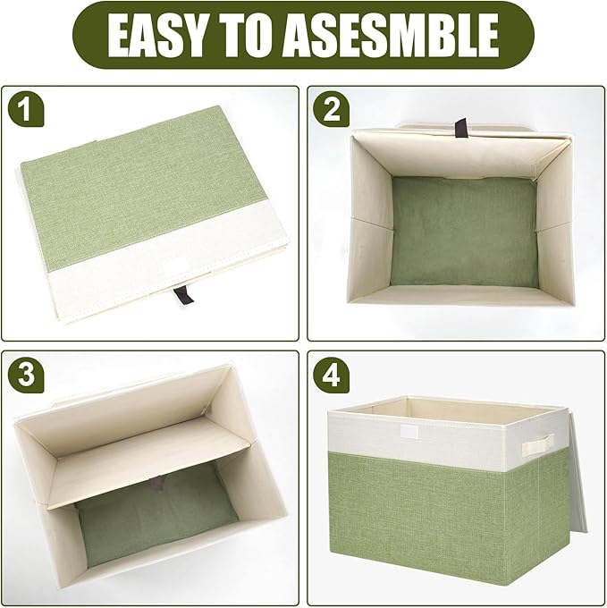 Large 17" 42 Quarts Collapsible Stackable Storage Bins - Image 3