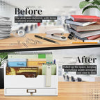 Flexzion 3 Tier Wooden Desk Organizer - Image 5