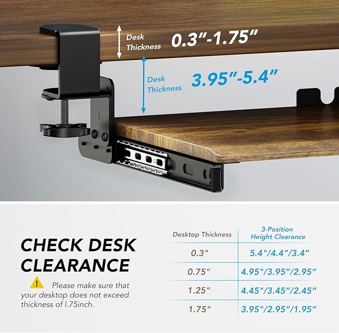 AX WABER Keyboard Tray Under Desk Pull Out - Image 5