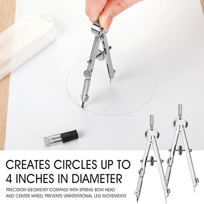 Zonon 24 Pcs Compass for Geometry Compass Bulk for Classroom Math Students - Image 5