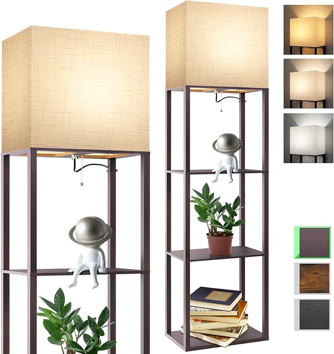 RUNTOP Plus - Floor Lamp with Shelves, Wide Shelf Lamp, Shelf Floor Lamp with by RUNTOP