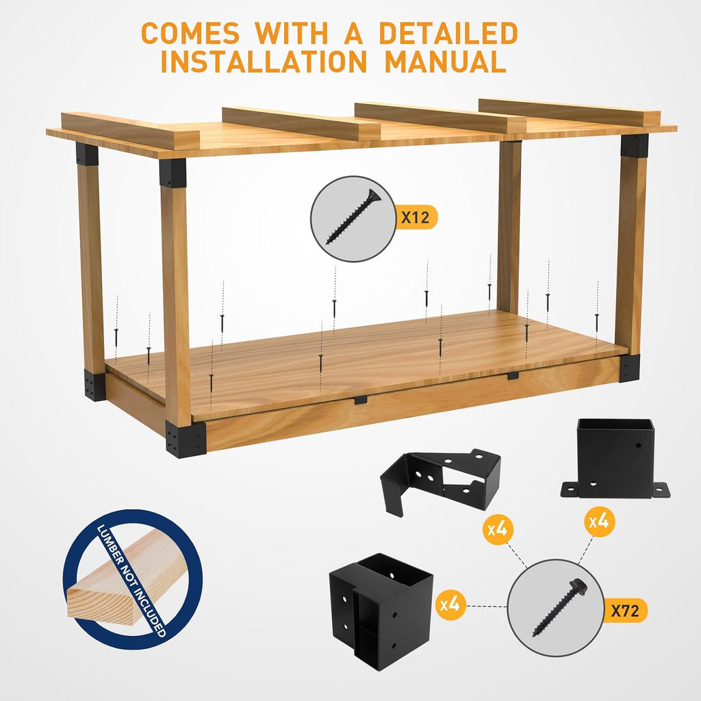 heavy duty overhead garage storage rack kit for, side view