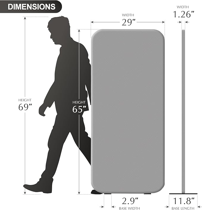 DECOLAB Standing Room Dividers, Privacy Divider Panel Wall, Portable Divider - Image 6