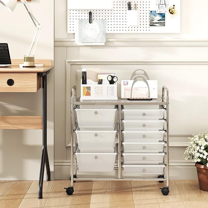 GOFLAME 9-Drawer Rolling Storage Cart, Mobile Utility Cart - Image 2