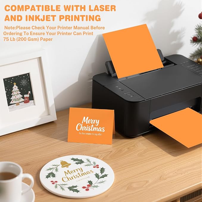 Light Orange Cardstock 8.5 X 11, 40 Sheets Neon Orange Card Stock, 75lb/ 200gsm - Image 4