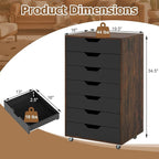 Giantex 7-Drawer Storage Cabinet, Mobile File Organizer - Image 3