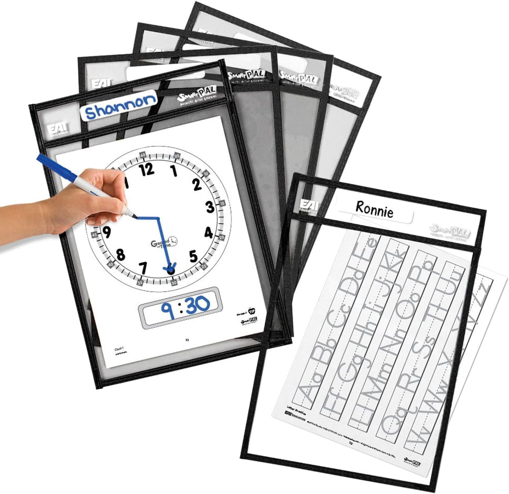 EAI Education SmartPAL® Dry-Erase Sleeves: Black - Set of 10