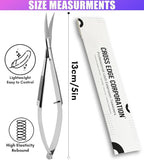 Cross Edge Curved Spring Scissors 5 Inch Stainless Steel Precision Eyebrow & - Image 3
