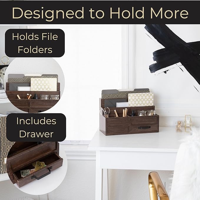 BLU MONACO | Wooden Mail Organizer - Image 4