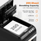 Bonsaii Paper Shredder Heavy Duty, 200-Sheet Auto Feed Micro-Cut 60 Minutes - Image 2