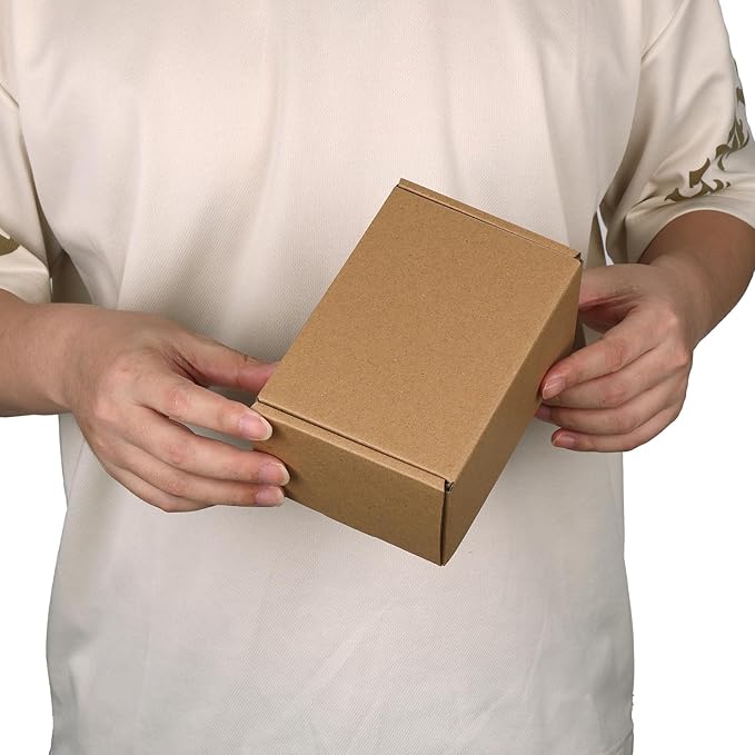 PHAREGE 6x4x3 inch Shipping Boxes 6 Pack Brown, Tab Lock Tuck Top Mailer Boxes - Image 4