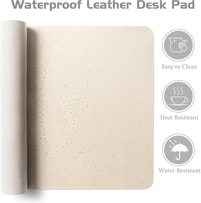 Aothia Leather Desk Pad Protector, Office Mat, Large Mouse Pad, Laptop Pad - Image 4