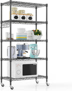Himimi 5-Tier Storage Shelf Wire Shelving Unit on Wheels Heavy Duty Metal by Himimi