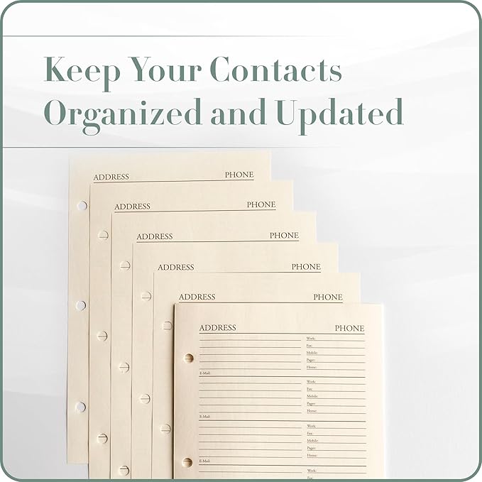 Gallery Leather Address Book Refill Replacement Pages - Image 6