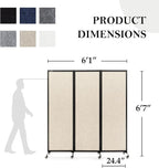 Upgrade Version Room Partition and Divider, Freestanding Rolling Dividers - Image 2
