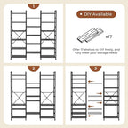 SUPERJARE Triple 6 Tier Bookshelf, Bookcase - Image 6