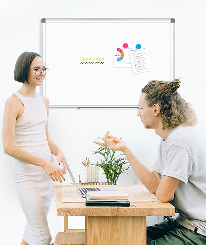 AMUSIGHT 2 Pack Double-Sided Magnetic Whiteboard, Aluminum Frame White Board - Image 7