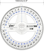 360° Protractor Pack of 5 Protactors Plastic Protractor Math Protractors Clear - Image 5