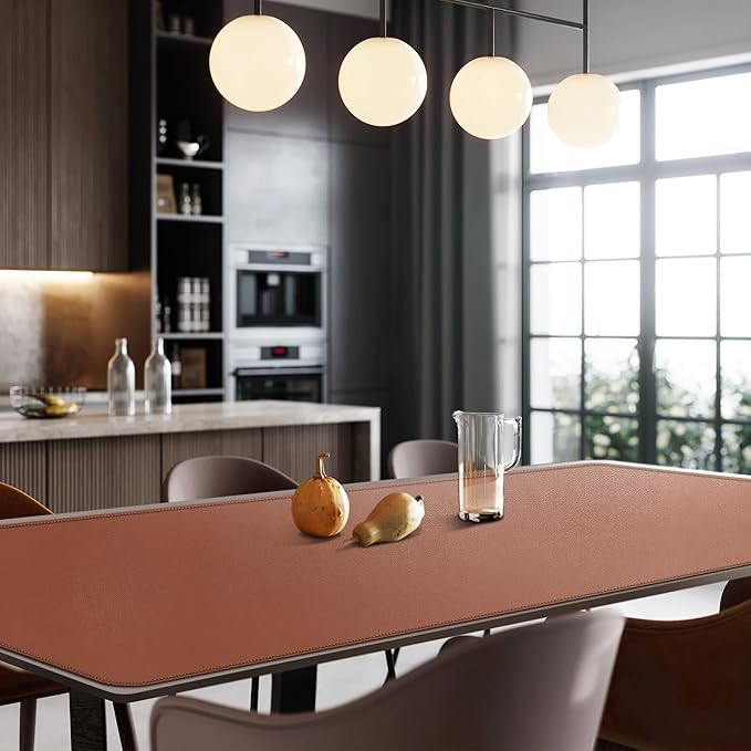 CENNBIE Leather Desk Mat, Extended Non-Slip Table Pad, Waterproof PU Leather - Image 5