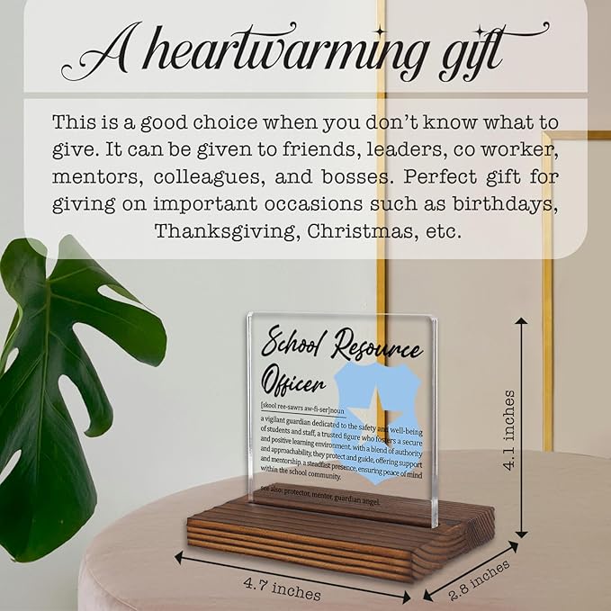 School Resource Officer Gifts, Thank You Appreciation Desk Sign - Image 4